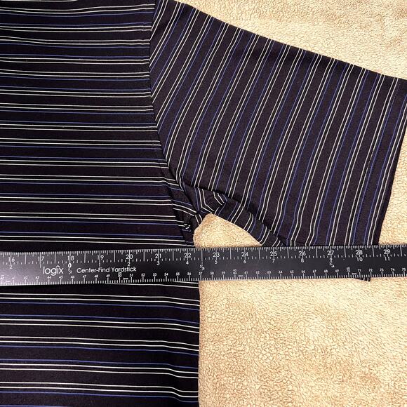 Pebble Beach Golf Mens Performance Black Striped Short Sleeve Polo Shirt Size L - Picture 2 of 7
